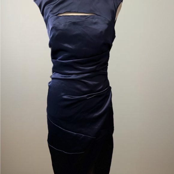 David's Bridal Midnight Blue Mini Dress - Picture 1 of 4